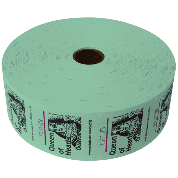 Queen of Hearts Jumbo Roll Event Tickets Blue